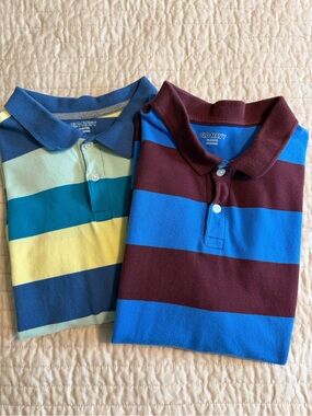 Old Navy Boys Polo Duo in Blue, Maroon, Yellow, Teal